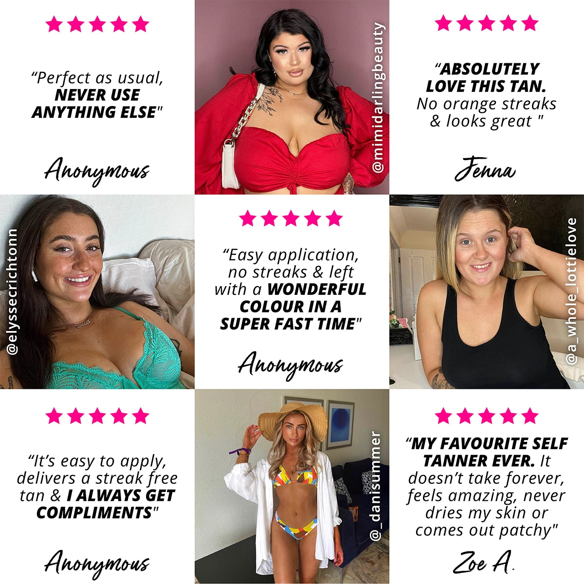 1 Hour Express Self Tanning Mousse Testimonials