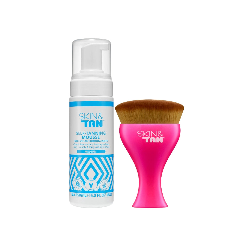 Self Tanning Mousse Medium + Body Buffing Brush
