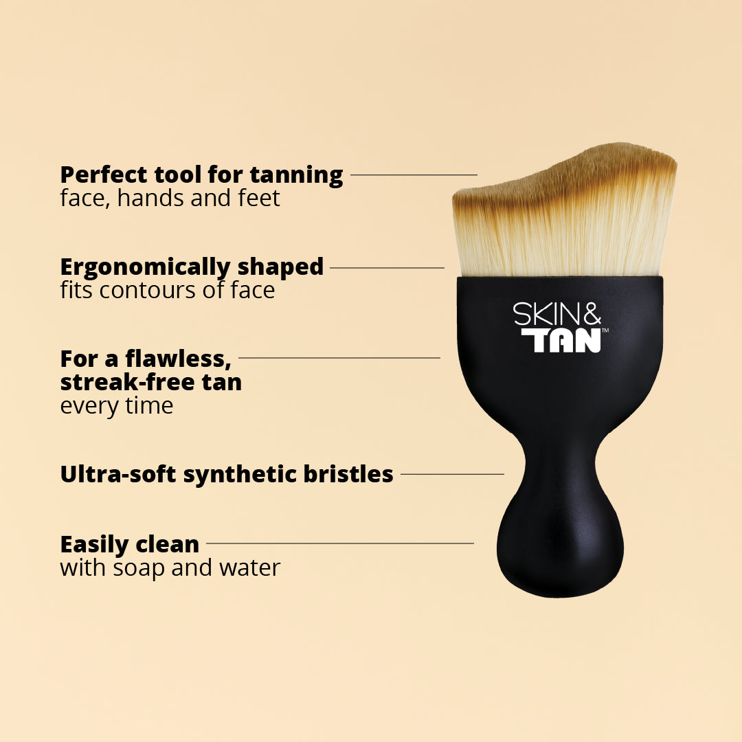 Miracle Brush is the perfect tool for tanning your face, hands and feet, is ergonomically shaped and fits the contours of the face, use for a flawless streak free tan every time, ultra soft synthetic bristles, you can easily clean with soap and water