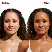 Model using Notox Tanning Drops before and after results