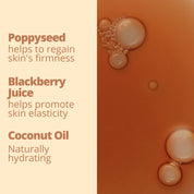 Tan & Tone Oil Ingredients: Poppyseed helps to regain skin's firmness, Blackberry Juice helps promote skin elasticity, Coconut Oil is naturally hydrating