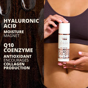 Wonder Serum Ingredients: Hyaluronic Acid: moisture magnet, Q10 Coenzyme: antioxidant encourages collagen production
