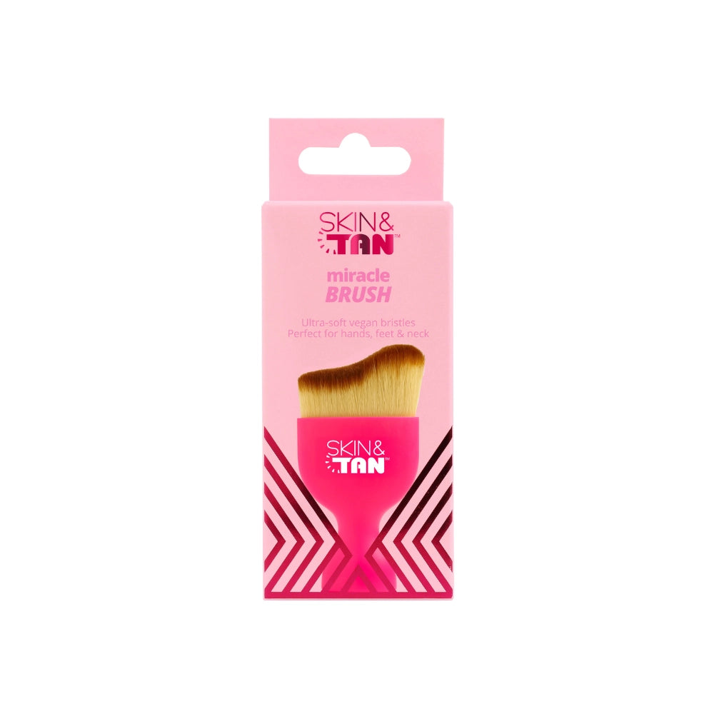 Miracle Tanning Brush Pink with packaging