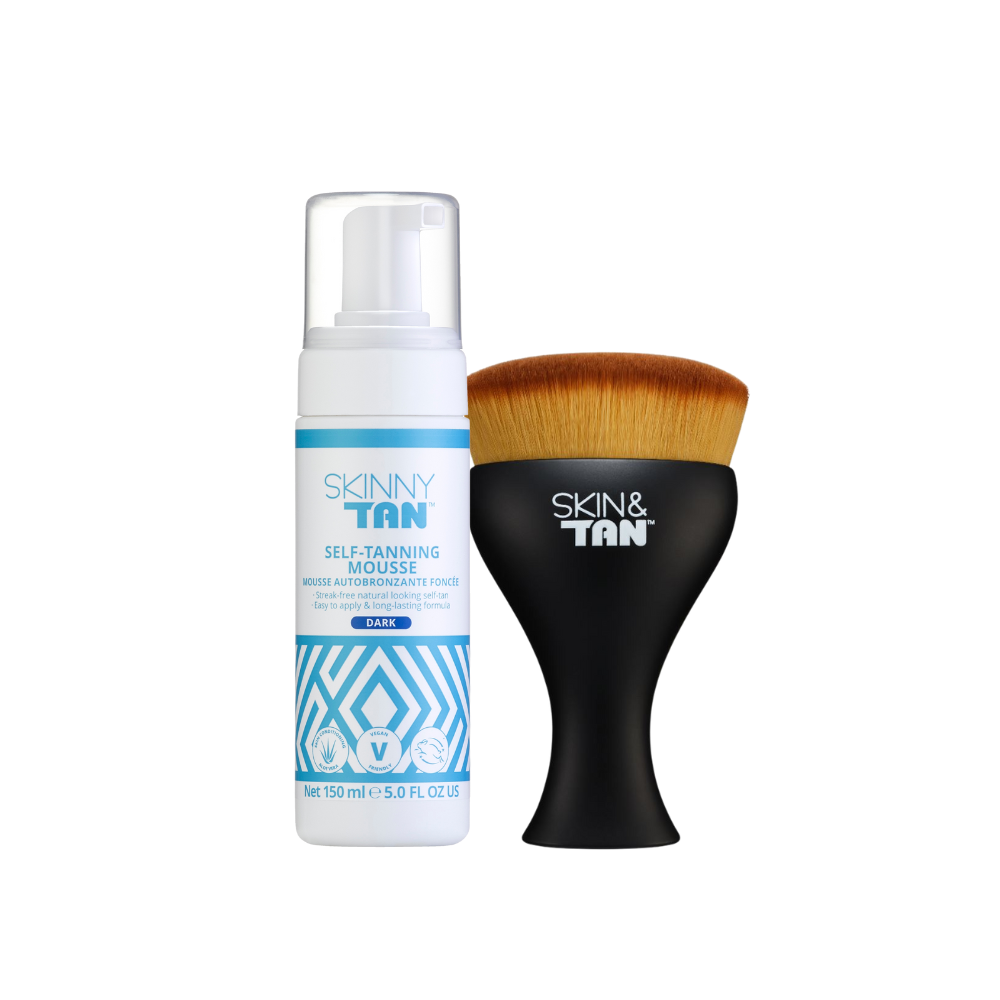 Self Tanning Mousse Dark + Body Buffing Brush