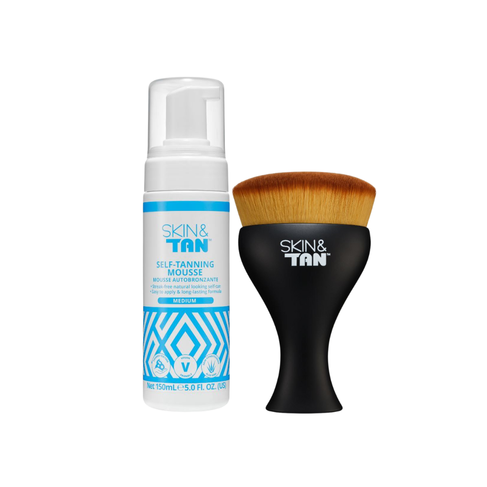Self Tanning Mousse Medium + Body Buffing Brush