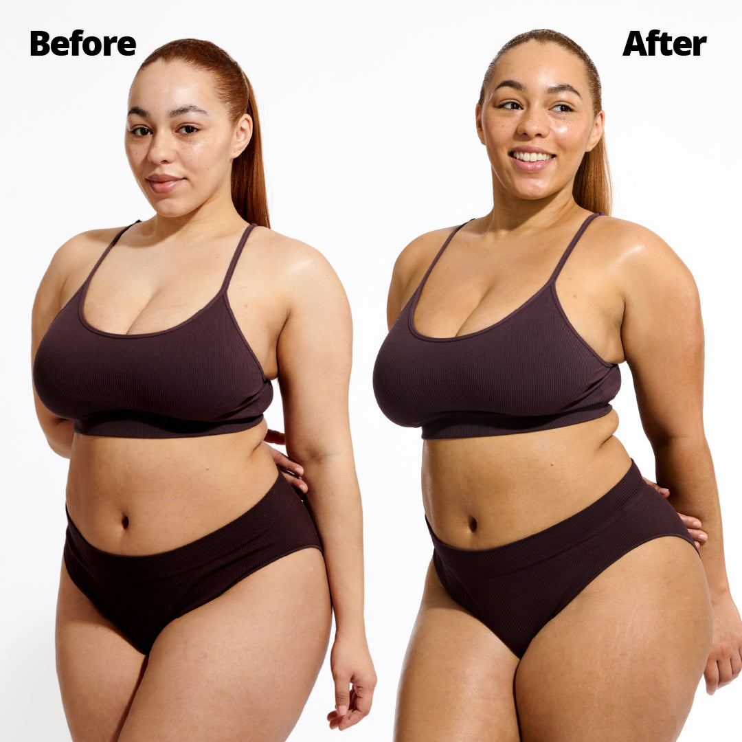 Self-Tanning Mousse Dark model before and after results