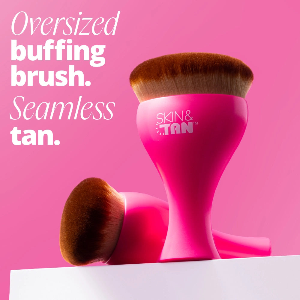 Oversized buffing brush. Seamless tan. 