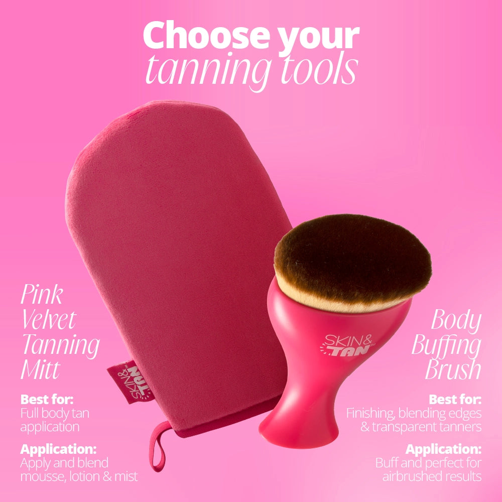 Comparison of Body Buffing Wonder Brush vs. Tanning Mitt