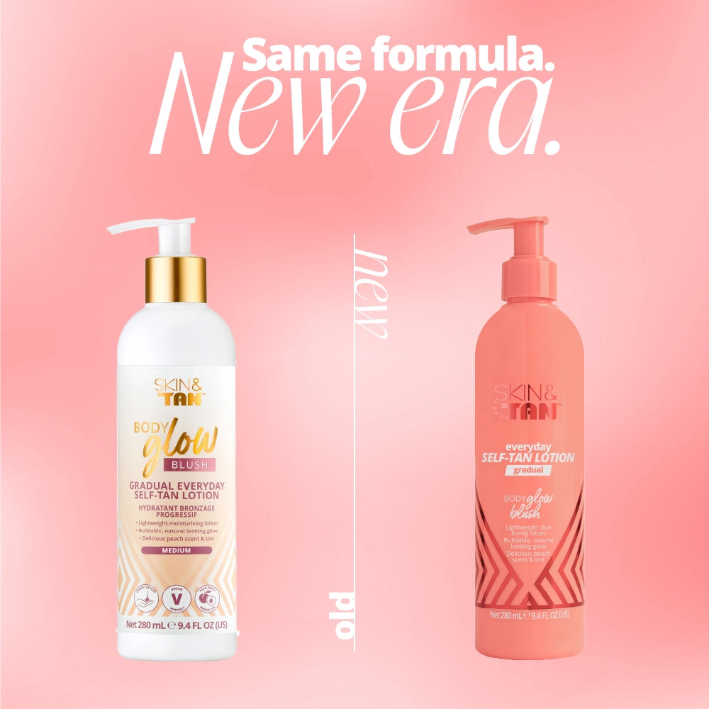 New vs old packaging evolution of Body Glow Blush