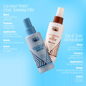 Comparing Coconut Clear Tanning Mist and Tan and Tone Oil Medium 