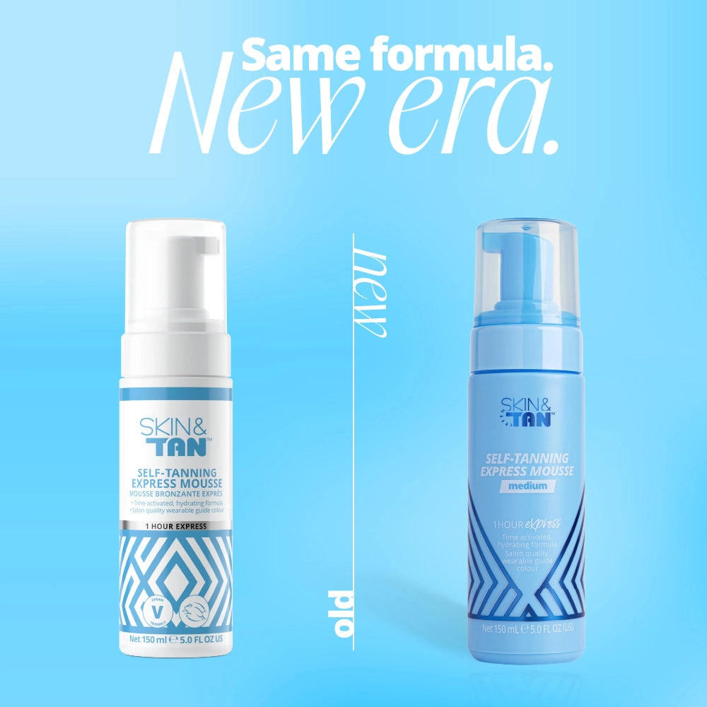 Same formula, new era: image showing packaging changes of the 1 Hour Express Mousse