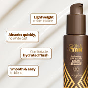  Face Glow Advanced Hydrating SPF & Tan Cream USPs: Lightweight cream texture, absorbs quickly with no white cast, comfortable hydrated finish, smooth and easy to blend