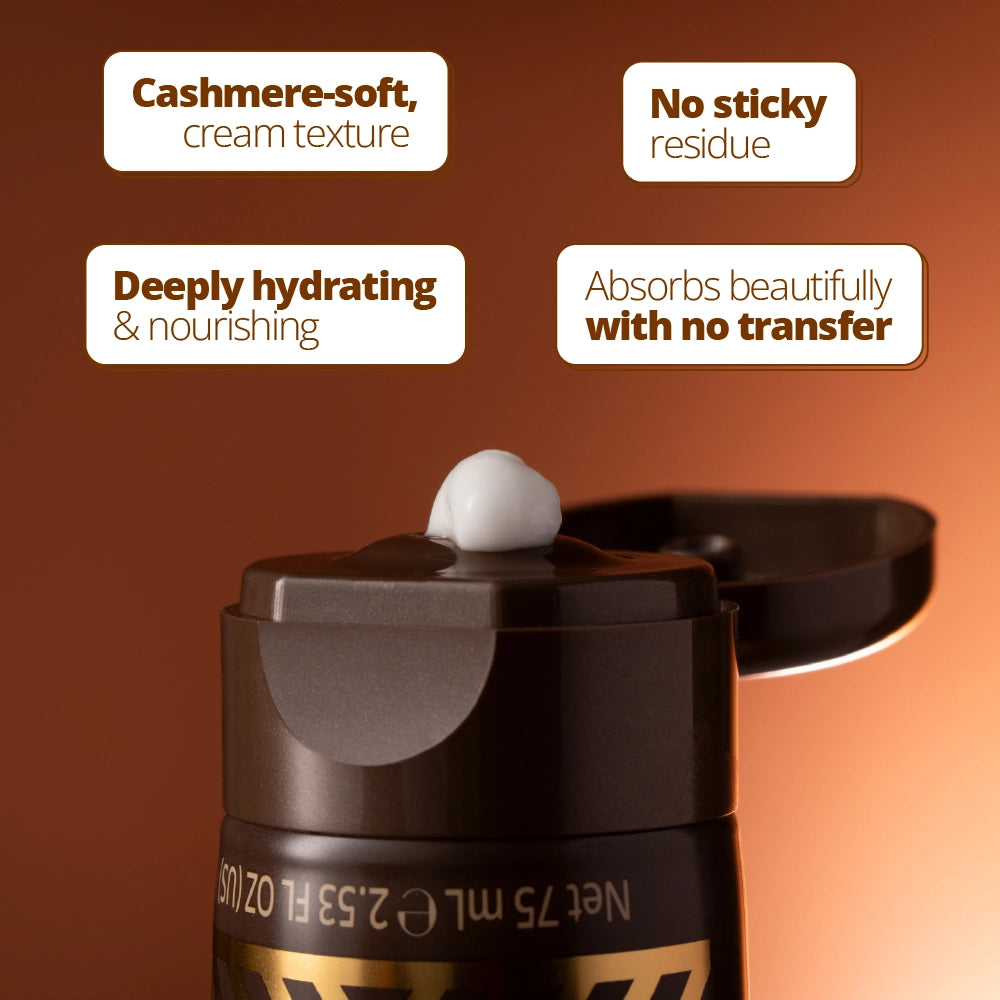 Face Glow Deep Hydration Sleepover Tan Mask USPs: cashmere soft cream texture, no sticky residue, deeply hydrating and nourishing, absorbs beautifully with no transfer