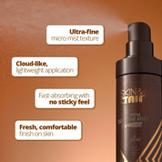 Face Glow Tanning Mist USPs: Ultra fine micro mist texture, cloud like lightweight application, fast absorbing with no sticky feel, fresh comfortable finish on skin