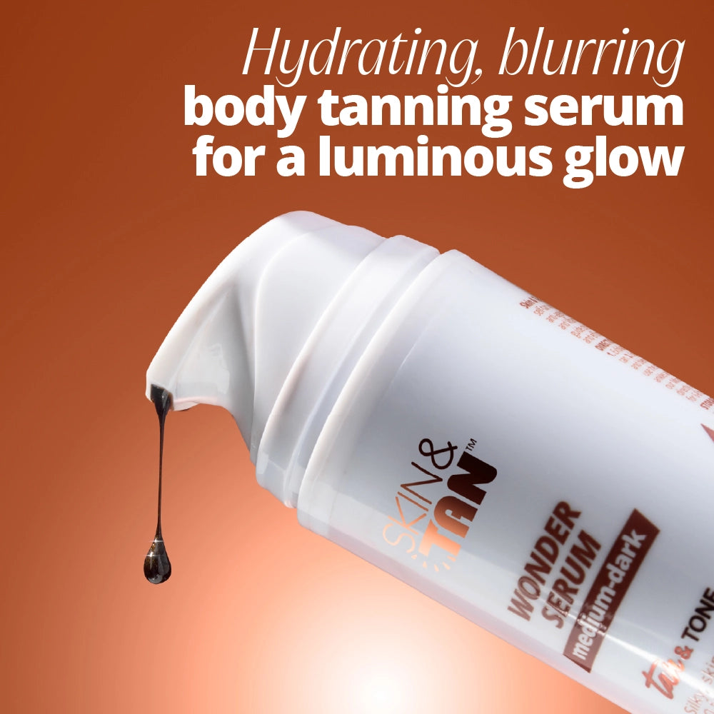 Hydrating, blurring body tanning serum for a luminous glow
