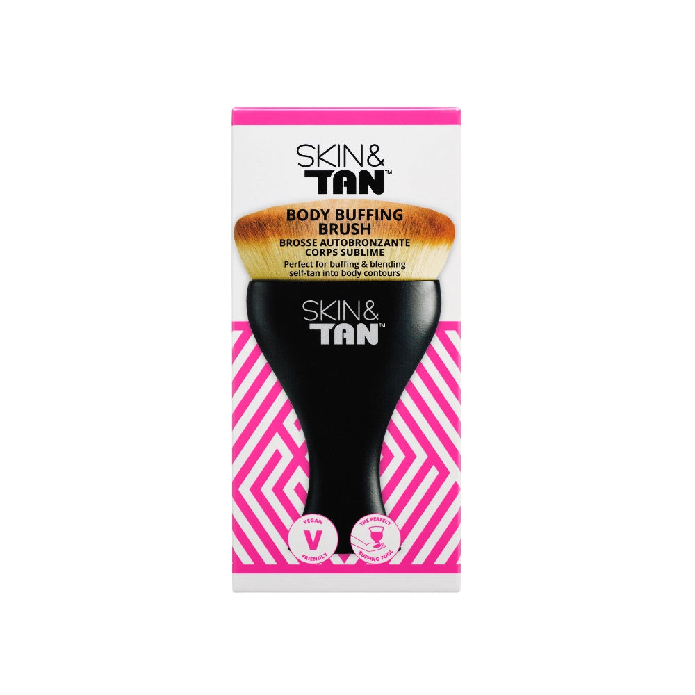 Skin & Tan Body Buffing Brush product image with box 